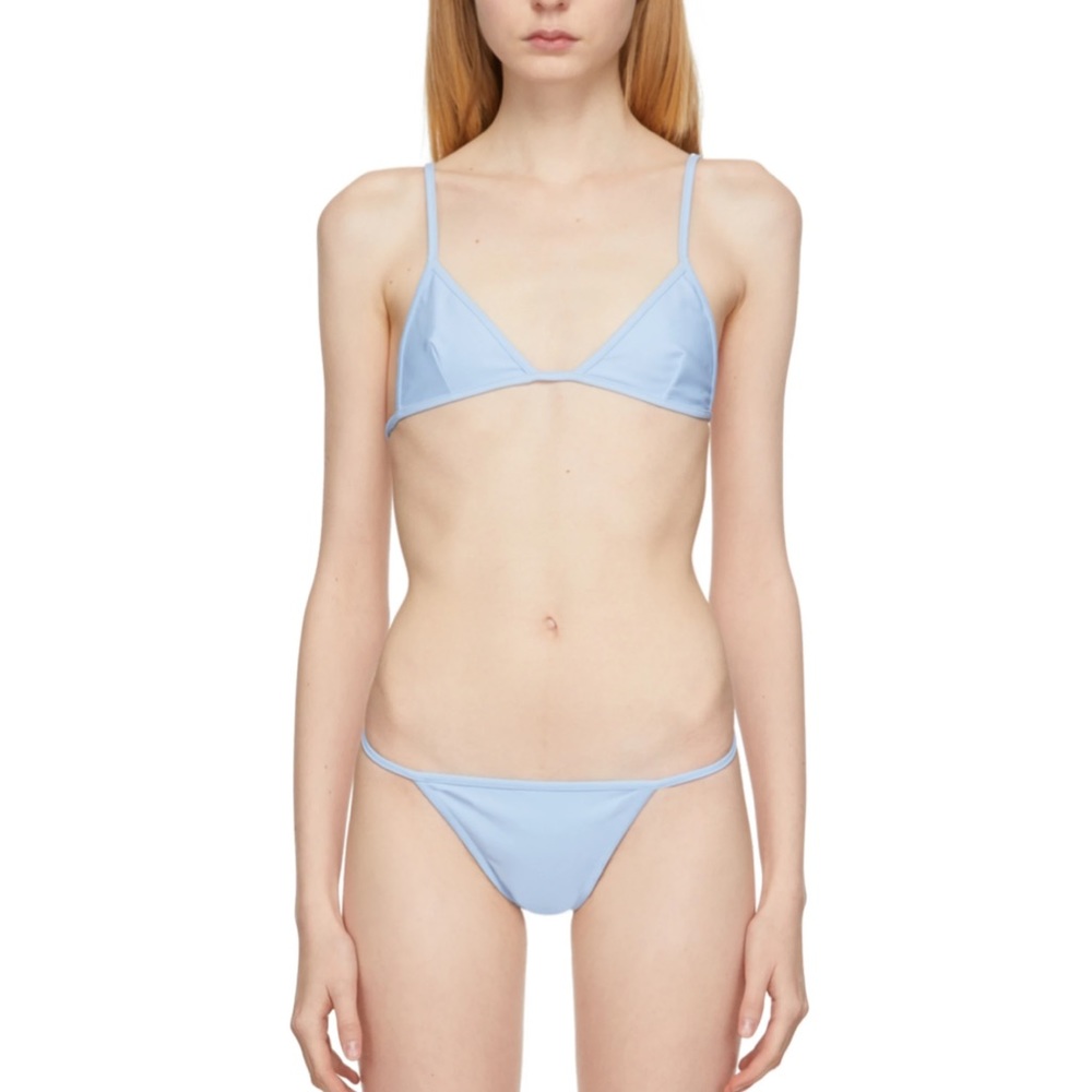 Soft and wet blue bikini
